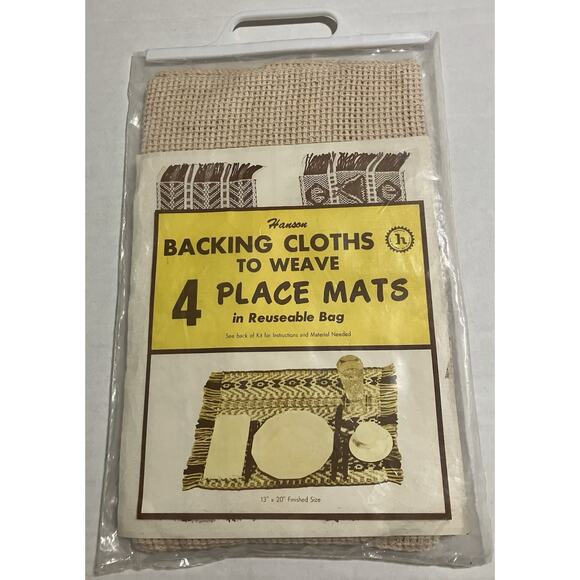 Vintage 1960s Hanson Backing Utility Cloths for Weaving Place Mats Set of 4 NIP - Picture 1 of 3